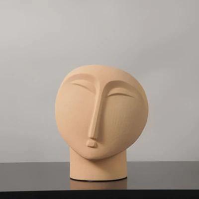Abstract Face Ceramic Vase in Three Sizes, view 9