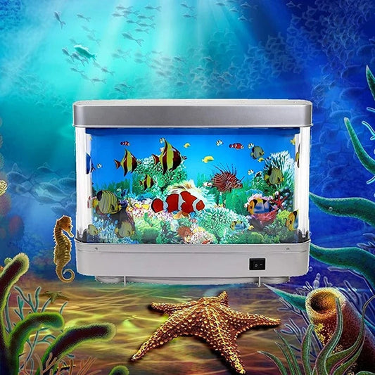 Retro Moving Aquarium Lamp with LED, 11.8 in Wide