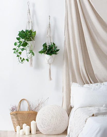 Macrame Plant Hangers, Set of 4, view 4