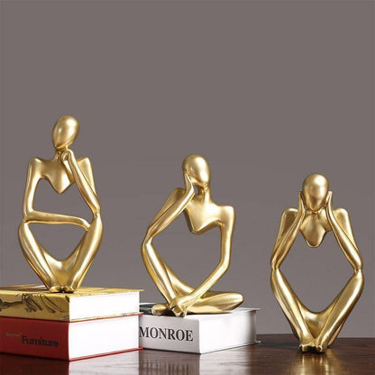 Abstract Thinker Resin Figurine, 5.1 in Tall, view 14