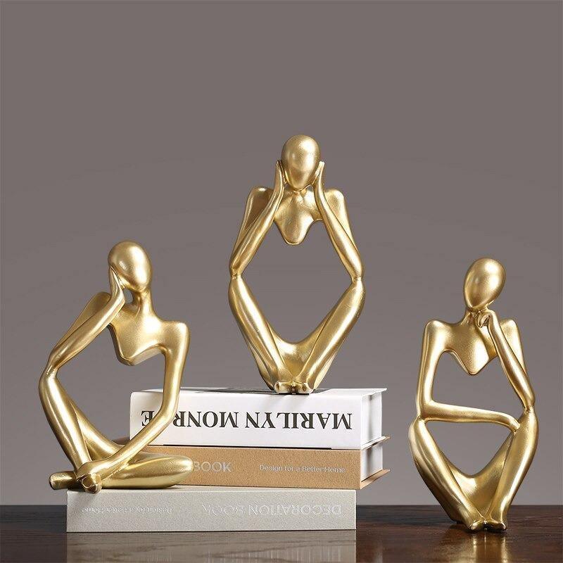 Abstract Thinker Resin Figurine, 5.1 in Tall, view 4