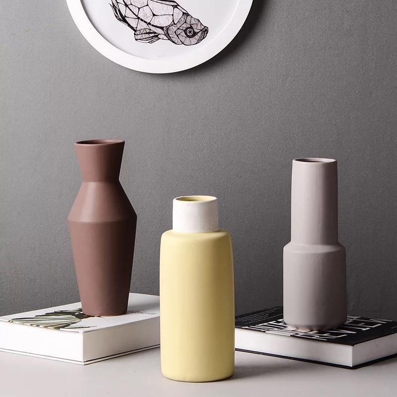 Matte Ceramic Decorative Vase in Five Modern Shapes, view 3