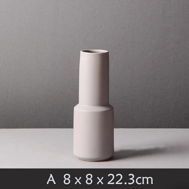 Matte Ceramic Decorative Vase in Five Modern Shapes, view 7