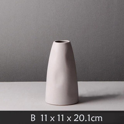 Matte Ceramic Decorative Vase in Five Modern Shapes, view 8