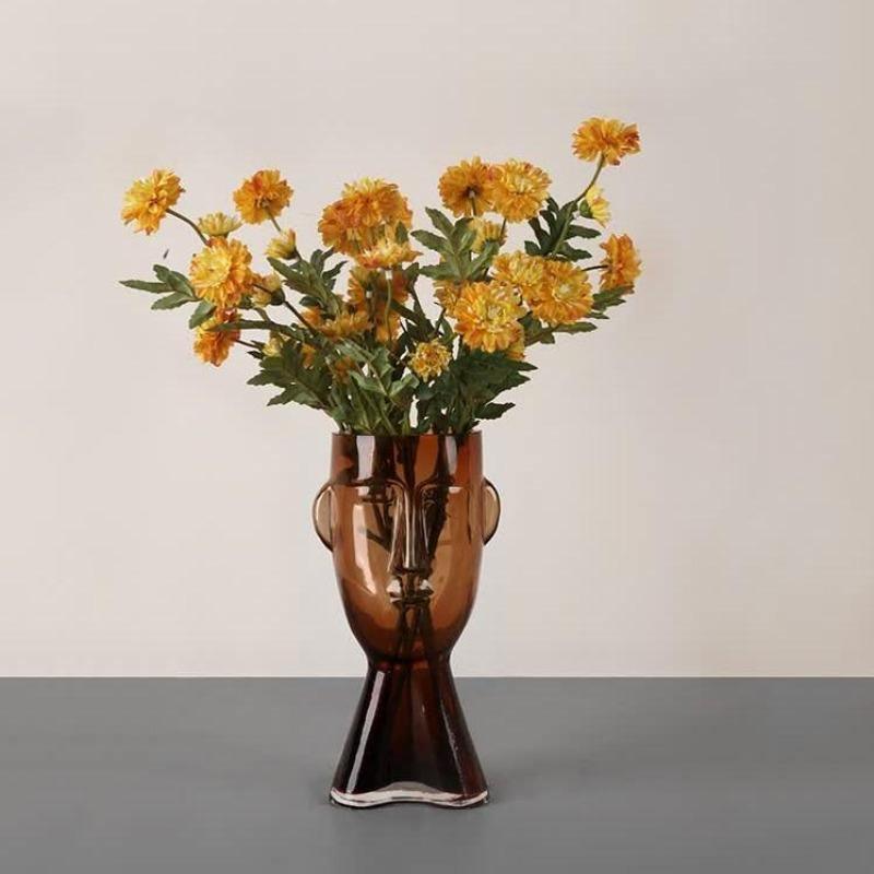 Handblown Glass Face Vase, Small 9.3 in or Large 12.5 in, view 11