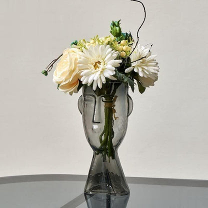 Handblown Glass Face Vase, Small 9.3 in or Large 12.5 in, view 10