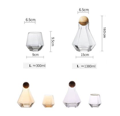 Faceted Glass Carafe and Tumblers in Amber, Smoke, Clear, view 10