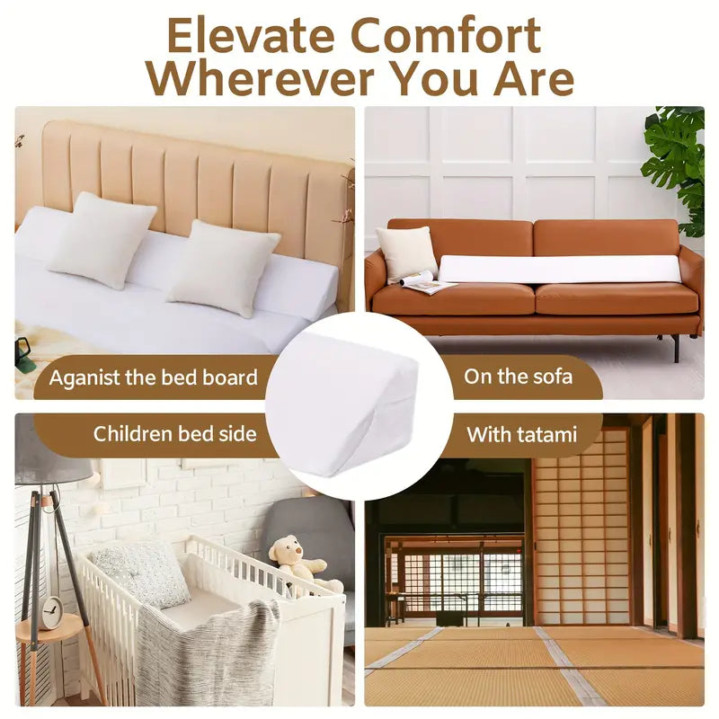 Headboard Gap Filler Wedge Pillow with Side Pockets, view 7