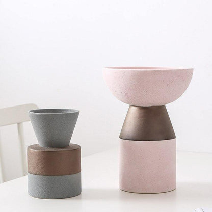 Ceramic Vessel Vase in Cylinder and Ball Shapes, view 2