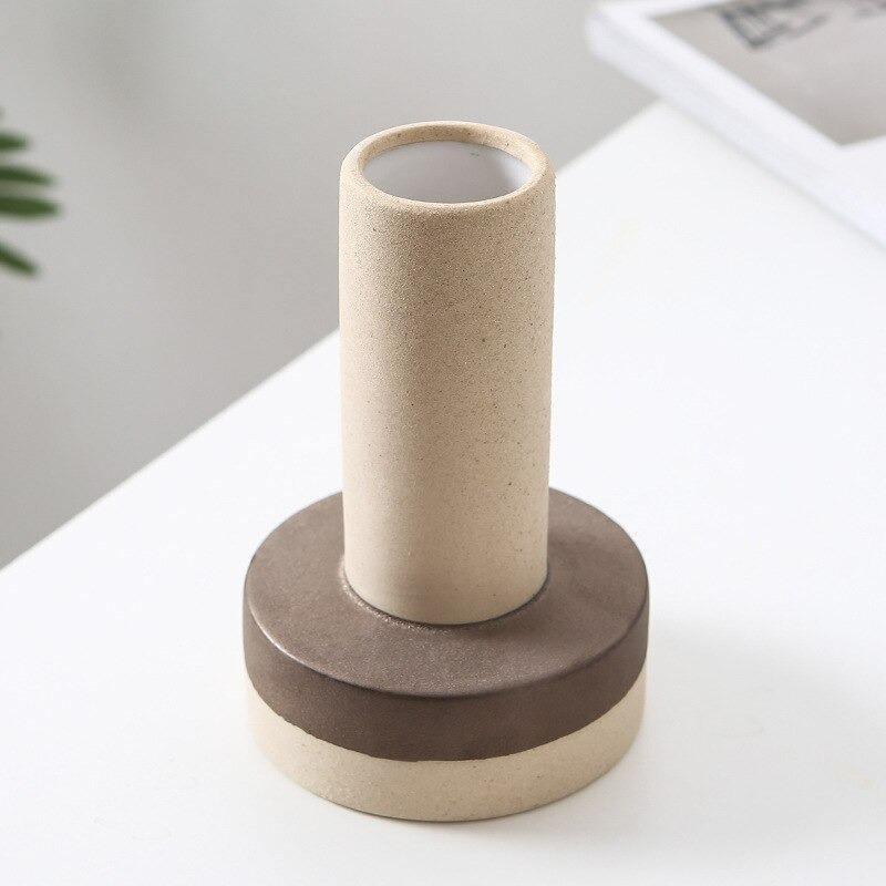 Ceramic Vessel Vase in Cylinder and Ball Shapes, view 4