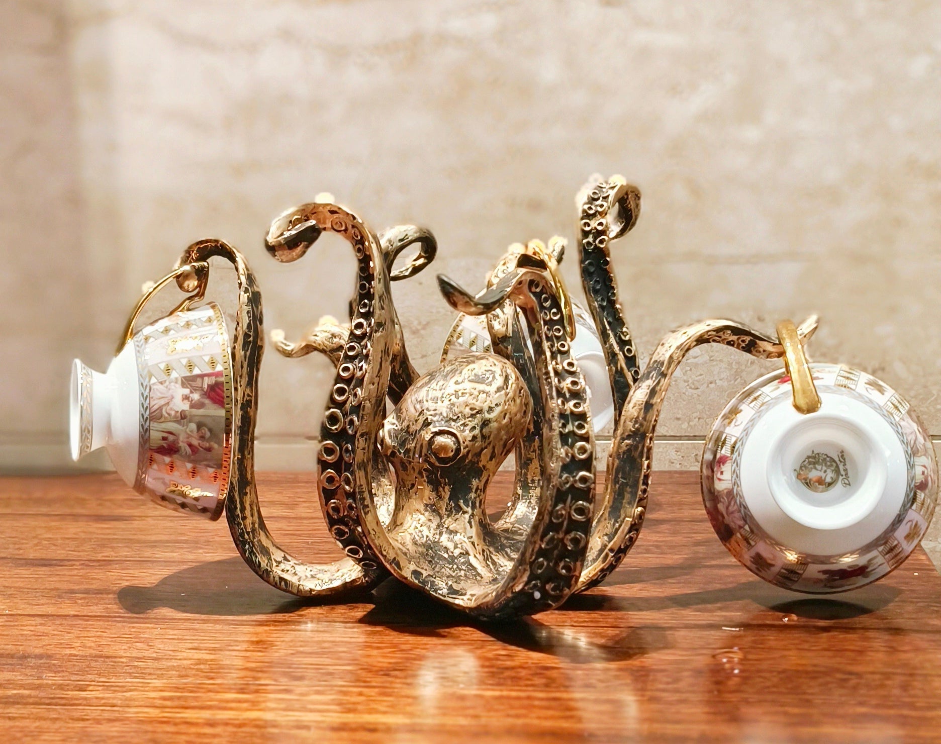 Octopus Mug Holder in Cast Resin, Holds 8 Mugs, view 4