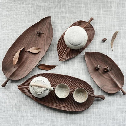 Black Walnut Leaf Serving Trays, Three Sizes, view 3