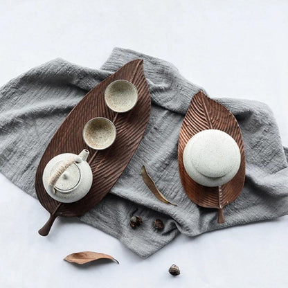 Black Walnut Leaf Serving Trays, Three Sizes, view 5