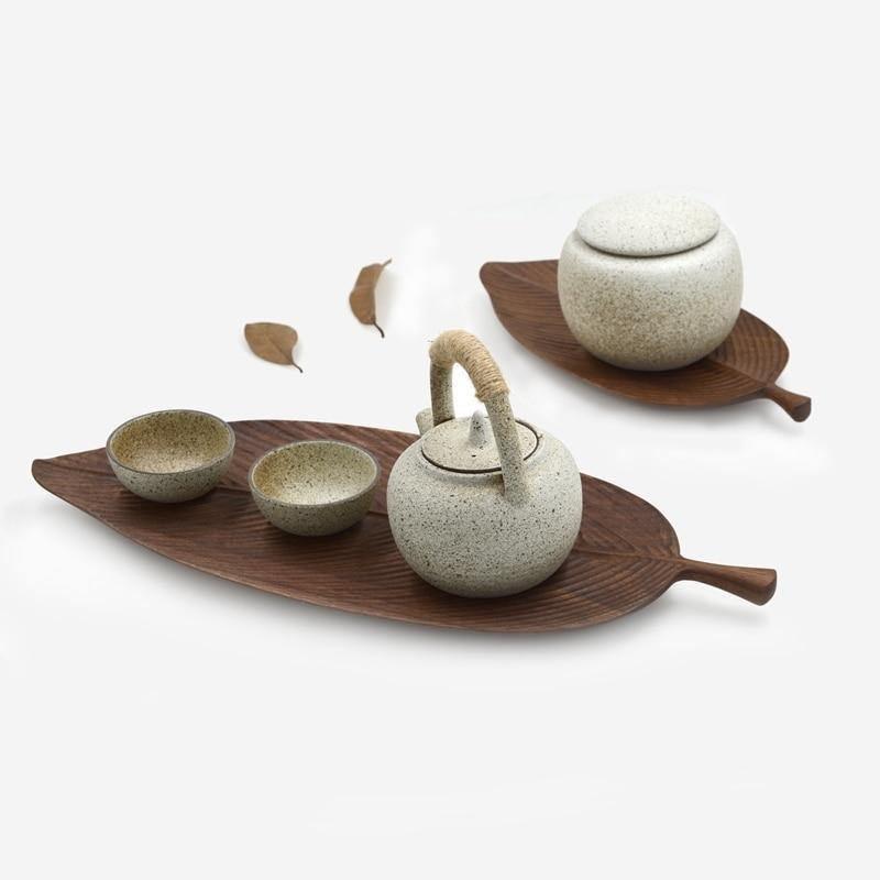 Black Walnut Leaf Serving Trays, Three Sizes, view 4