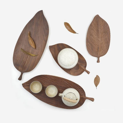 Black Walnut Leaf Serving Trays, Three Sizes, view 6
