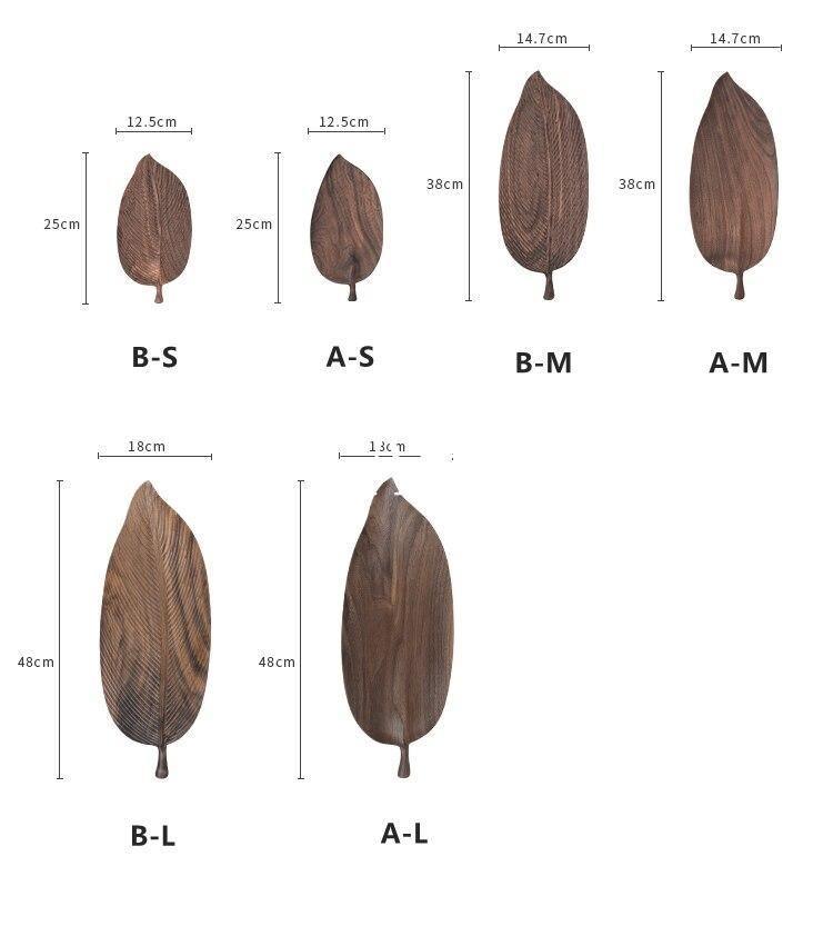 Black Walnut Leaf Serving Trays, Three Sizes, view 12