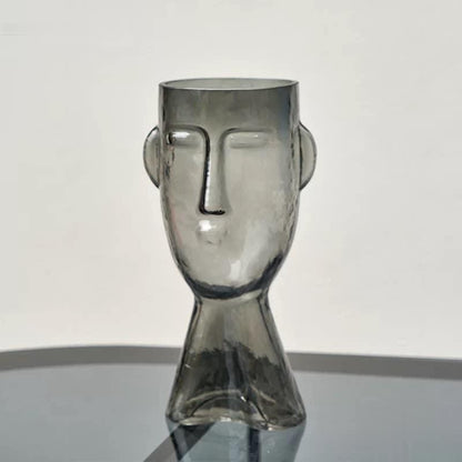 Handblown Glass Face Vase, Small 9.3 in or Large 12.5 in, view 8