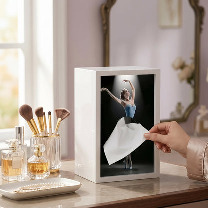 Ballerina Silhouette Wooden Tissue Box Cover, view 5