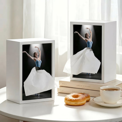 Ballerina Silhouette Wooden Tissue Box Cover, view 7