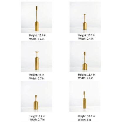 Gold Candle Holders in Six Heights, Singles or Sets, view 14