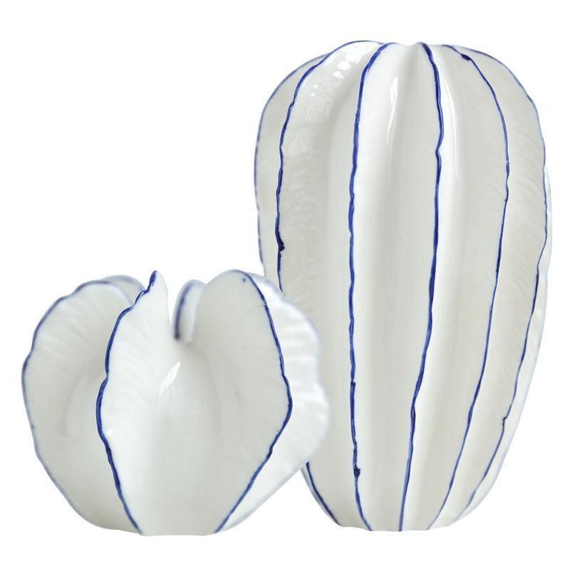 Blue and White Ceramic Vase, Short, Tall, or Pair, view 8
