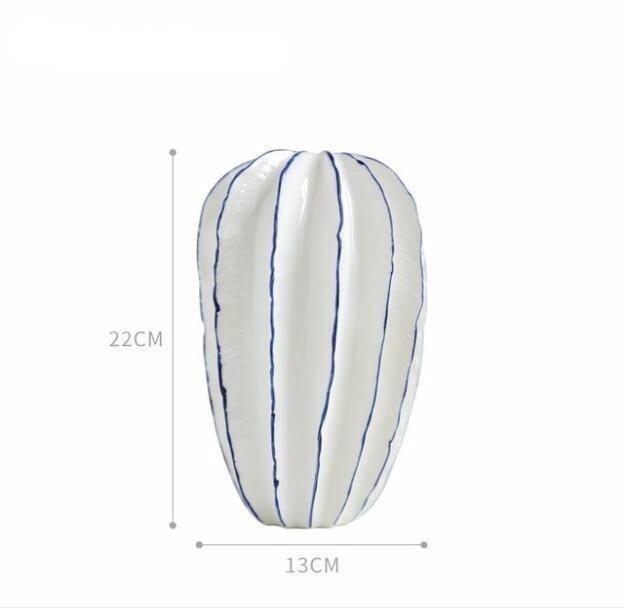 Blue and White Ceramic Vase, Short, Tall, or Pair, view 6