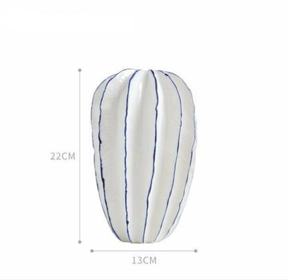 Blue and White Ceramic Vase, Short, Tall, or Pair, view 6