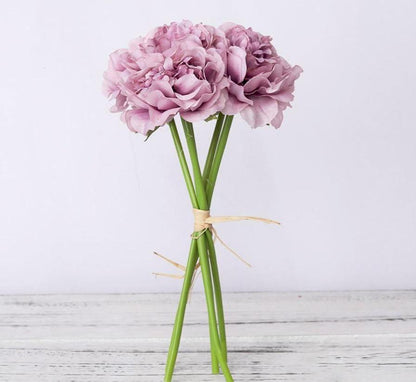 Silk Faux Peonies, Set of 5 Stems, view 2