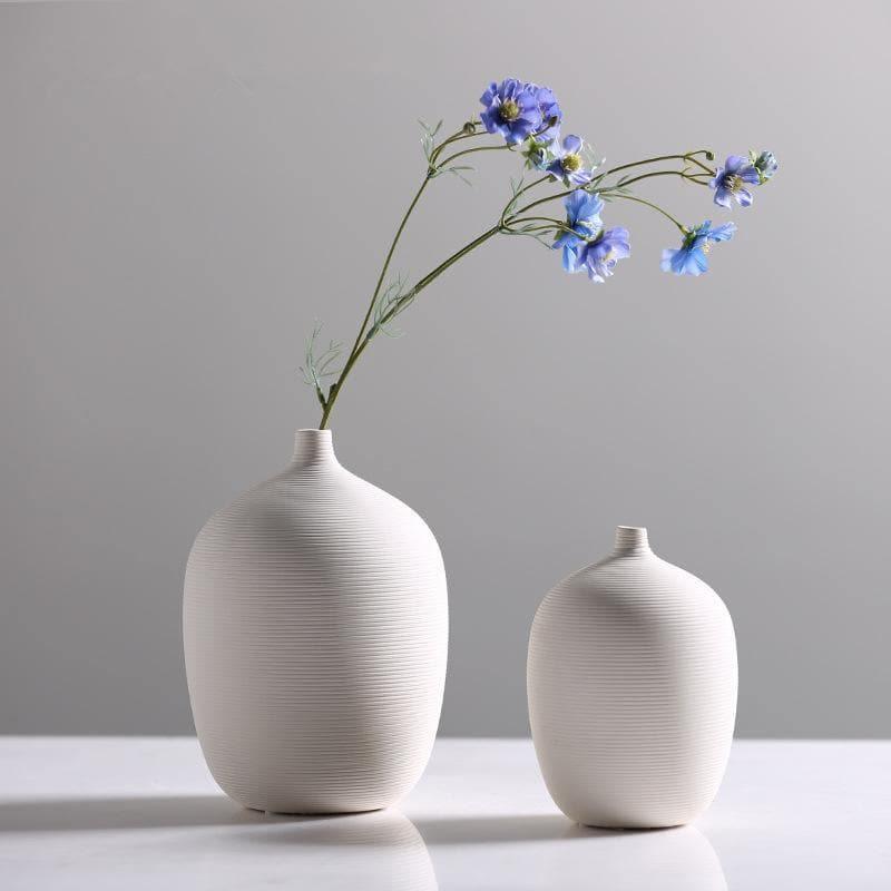 Ceramic Stoneware Bud Vase with Matte Bisque Finish