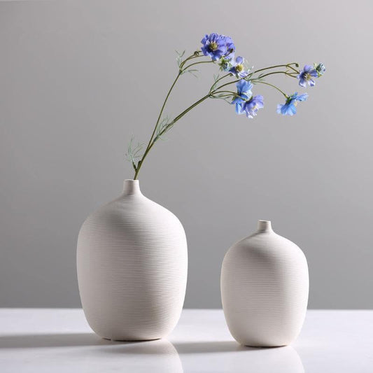 Ceramic Stoneware Bud Vase with Matte Bisque Finish