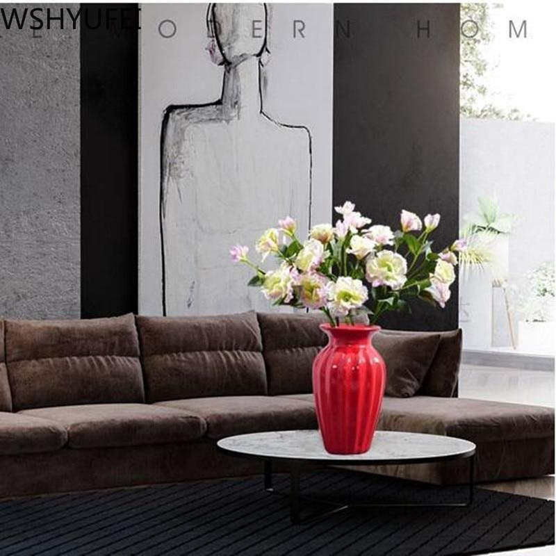 Curved Red Ceramic Vase in Eleven Shapes and Sizes, view 5
