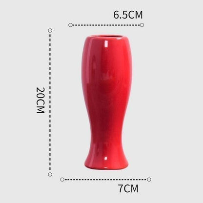 Curved Red Ceramic Vase in Eleven Shapes and Sizes, view 6