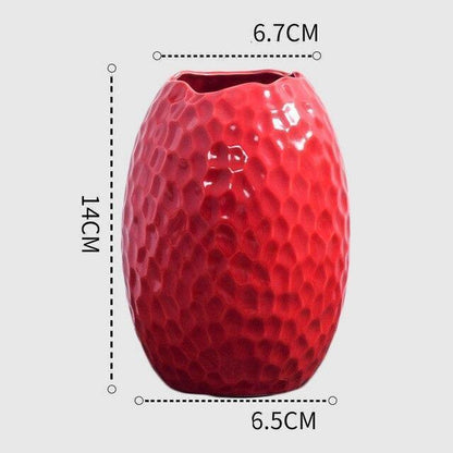 Curved Red Ceramic Vase in Eleven Shapes and Sizes, view 13