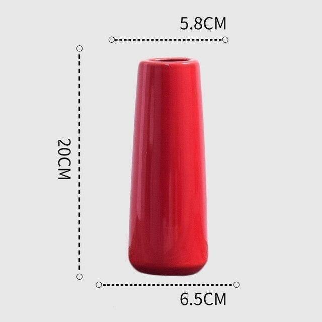 Curved Red Ceramic Vase in Eleven Shapes and Sizes, view 15