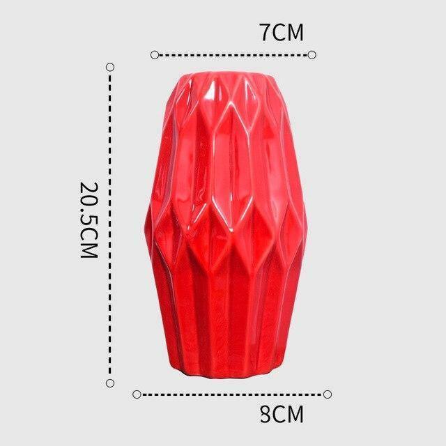 Curved Red Ceramic Vase in Eleven Shapes and Sizes, view 12