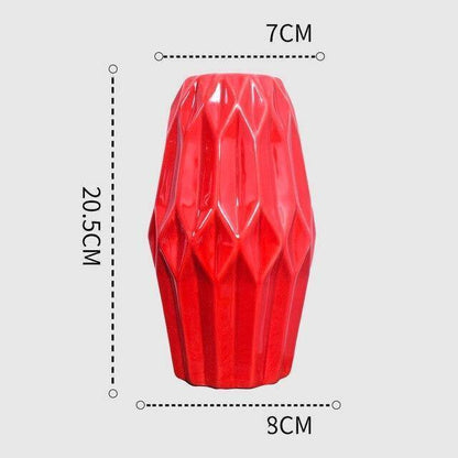 Curved Red Ceramic Vase in Eleven Shapes and Sizes, view 12