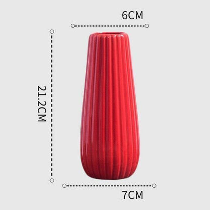 Curved Red Ceramic Vase in Eleven Shapes and Sizes, view 11