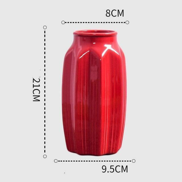 Curved Red Ceramic Vase in Eleven Shapes and Sizes, view 16