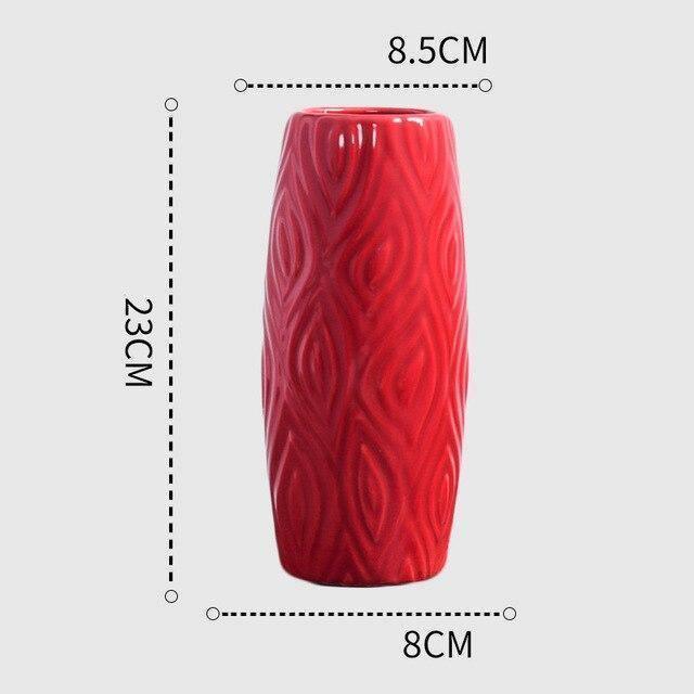 Curved Red Ceramic Vase in Eleven Shapes and Sizes, view 10