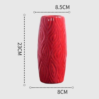 Curved Red Ceramic Vase in Eleven Shapes and Sizes, view 10