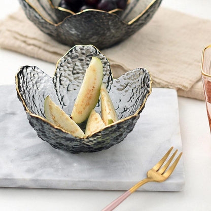 Textured Glass Petal Bowls with Gold Rim, 3 Sizes, view 6