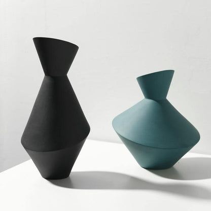 Sculptural Ceramic Vase with Angled Faces