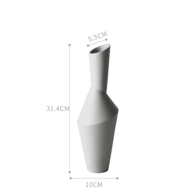 Sculptural Ceramic Vase with Angled Faces, view 6
