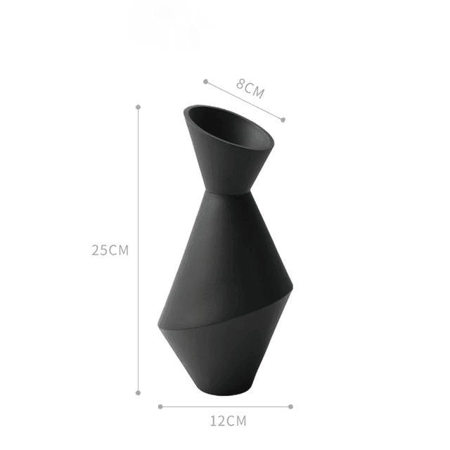 Sculptural Ceramic Vase with Angled Faces, view 5