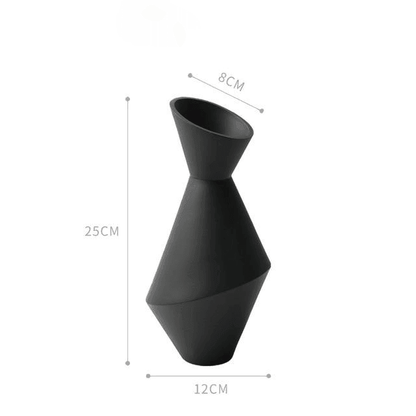 Sculptural Ceramic Vase with Angled Faces, view 5