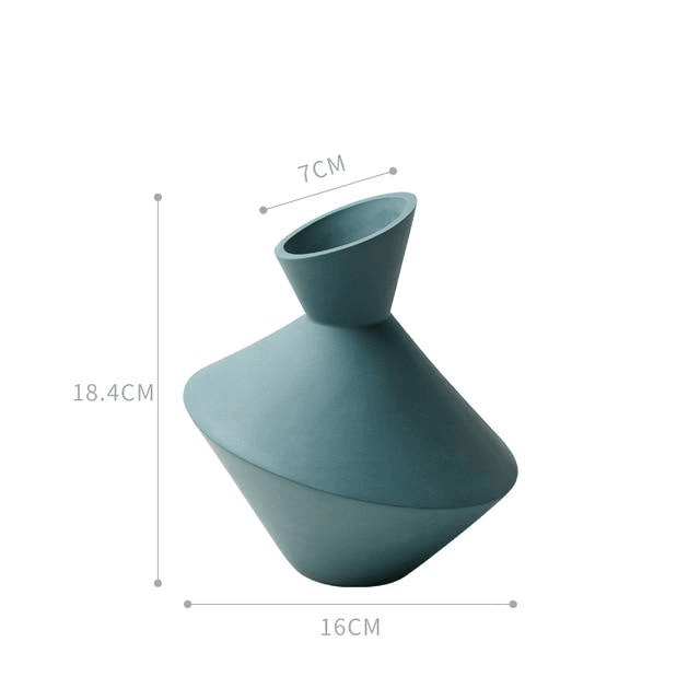 Sculptural Ceramic Vase with Angled Faces, view 4