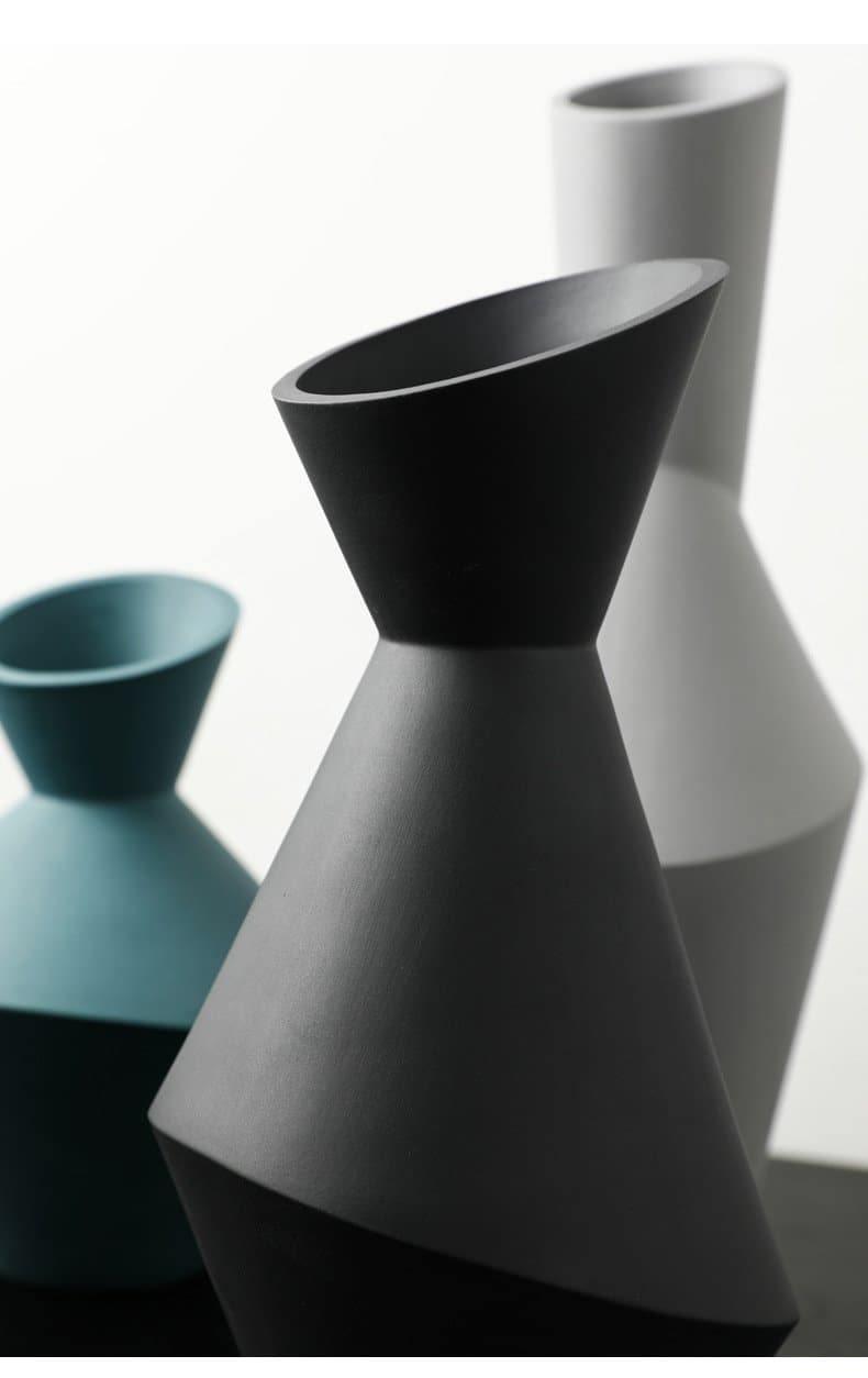 Sculptural Ceramic Vase with Angled Faces, view 2