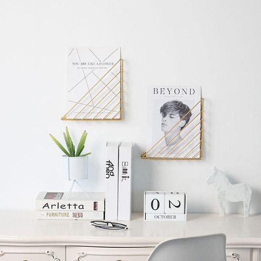 Triangular Metal Wall Rack for Magazines and Files, view 2