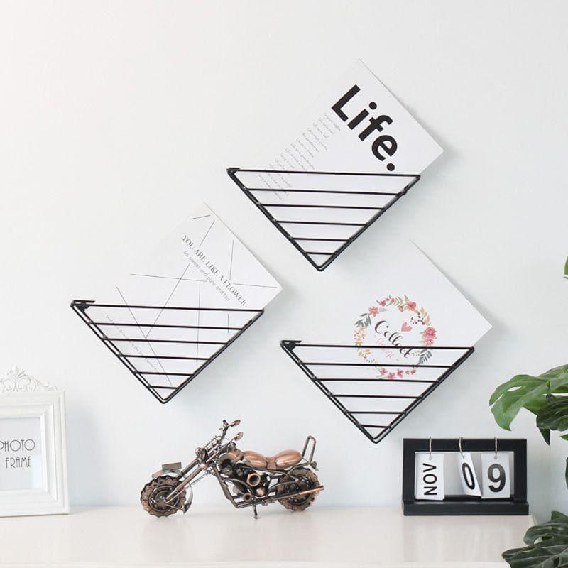 Triangular Metal Wall Rack for Magazines and Files, view 3