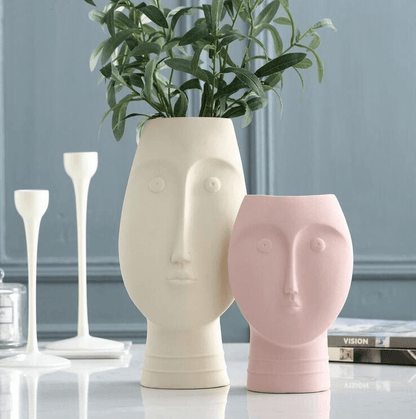 Ceramic Face Vase, Medium 9.5 in or Large 13 in, view 3